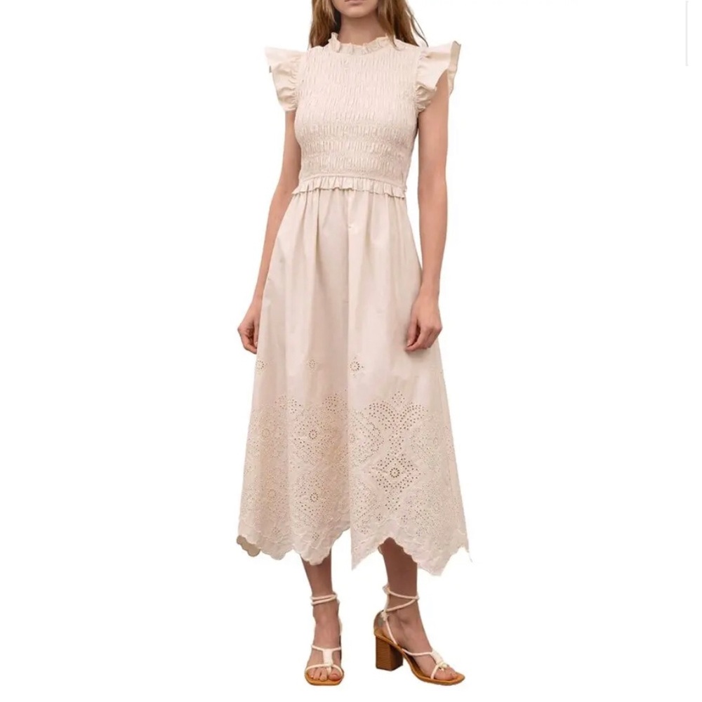 Moon River Cream Midi Dress